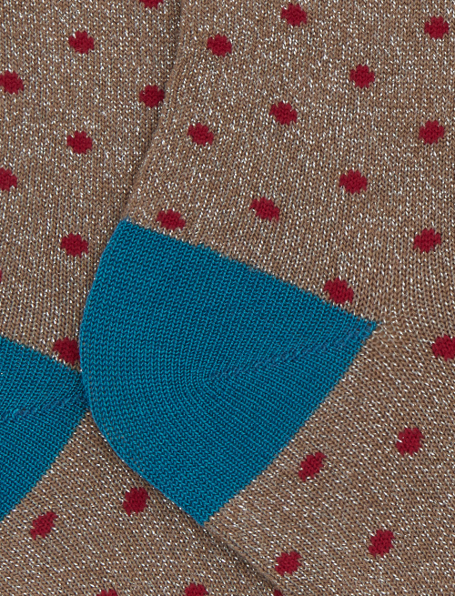 Kids' short beige cotton and glitter socks with polka dots - Kid | Gallo 1927 - Official Online Shop