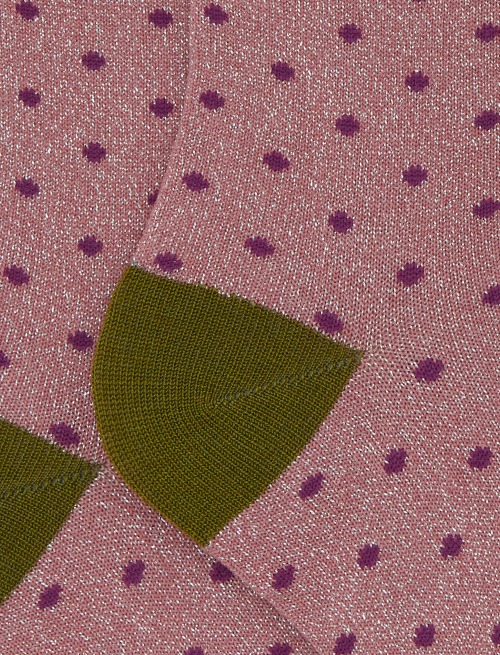 Kids' short pink cotton and glitter socks with polka dots - Black Friday Kids | Gallo 1927 - Official Online Shop