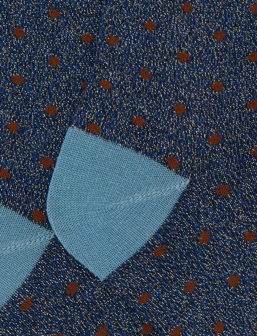 Kids' short blue cotton and glitter socks with polka dots - Black Friday Kids | Gallo 1927 - Official Online Shop