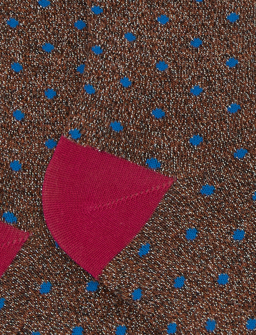 Kids' short brown cotton and lurex socks with polka dots - Black Friday Kids | Gallo 1927 - Official Online Shop
