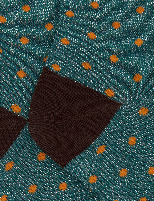 Kids' short green cotton and glitter socks with polka dots - Kid | Gallo 1927 - Official Online Shop