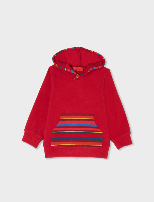 Kids' plain brick red fleece hoodie - past season 51 | Gallo 1927 - Official Online Shop