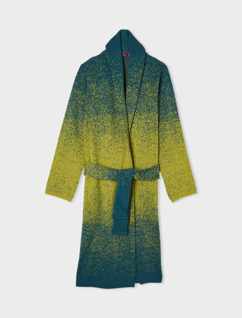 Women's duck blue wool, viscose and cashmere coat with fade effect - Clothing | Gallo 1927 - Official Online Shop
