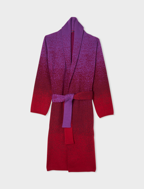 Women's brick red wool, viscose and cashmere coat with fade effect - Clothing | Gallo 1927 - Official Online Shop