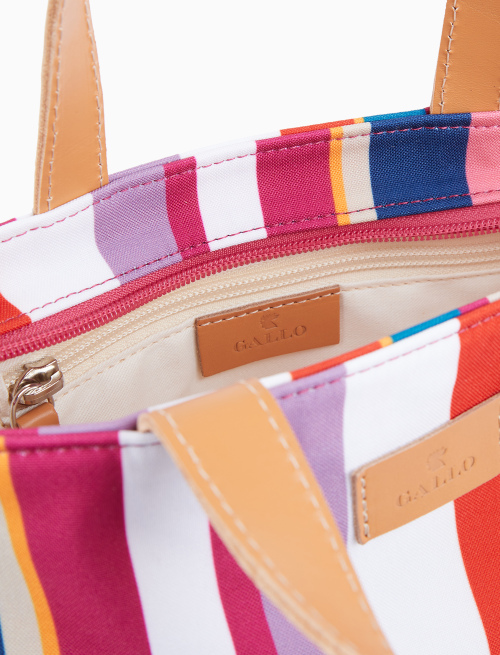 Borsa shopping piccola donna righe multicolor bianco - Borse | Gallo 1927 - Official Online Shop