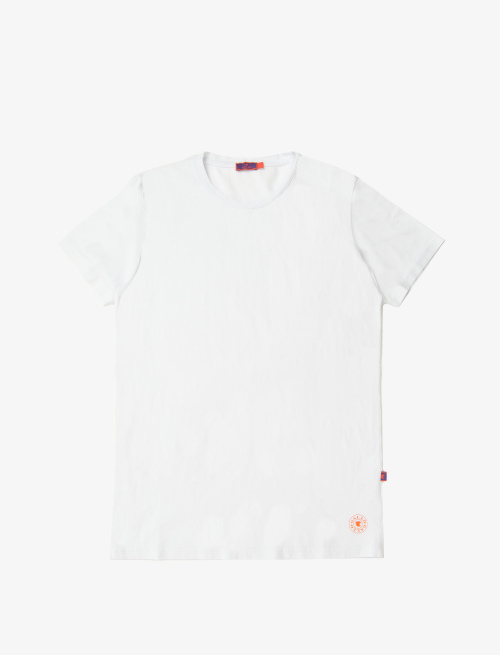 Unisex plain milk white cotton T-shirt with crew neck - Clothing | Gallo 1927 - Official Online Shop