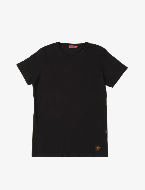 Unisex plain black cotton T-shirt with crew neck - Clothing | Gallo 1927 - Official Online Shop