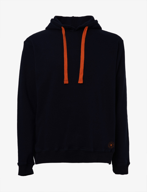 Unisex plain navy blue cotton hoodie - Clothing | Gallo 1927 - Official Online Shop