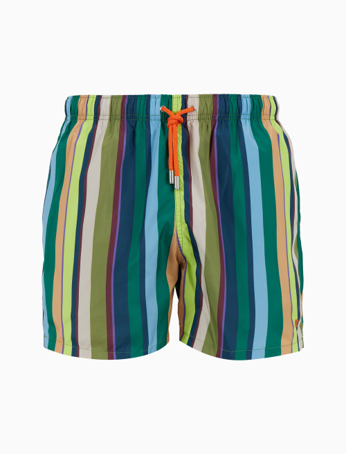 Boxer mare uomo righe multicolor verde - Beachwear | Gallo 1927 - Official Online Shop