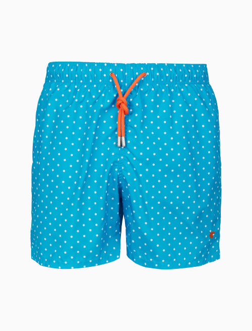 Men's light blue swimming shorts with polka dot pattern - Polka Dot | Gallo 1927 - Official Online Shop