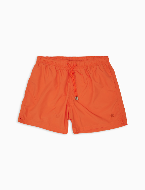 Men's plain pumpkin orange polyester swim shorts - Swimwear | Gallo 1927 - Official Online Shop