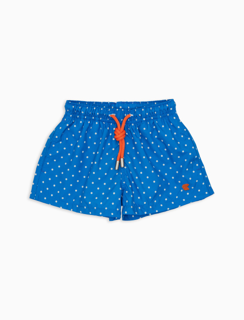 Children's polka dot patterned swimming trunks light blue - Boys beachwear | Gallo 1927 - Official Online Shop