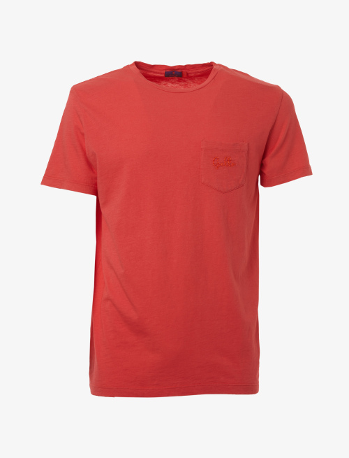 T shirt unisex cotone rosso tinta unita - Abbigliamento | Gallo 1927 - Official Online Shop