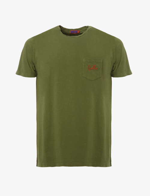 T shirt unisex cotone verde muschio tinta unita - Abbigliamento | Gallo 1927 - Official Online Shop