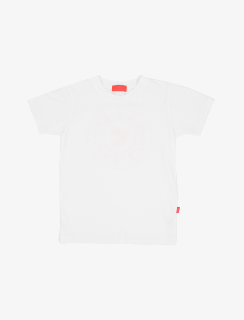 Kids' plain milk white cotton T-shirt with crew neck - Clothing | Gallo 1927 - Official Online Shop