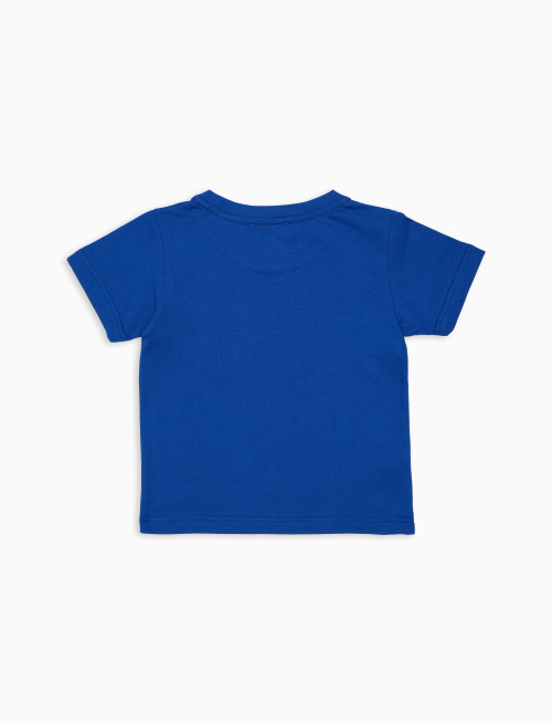 T-shirt bambino cotone tinta unita con taschino righe multicolor blu - Abbigliamento Bambina | Gallo 1927 - Official Online Shop