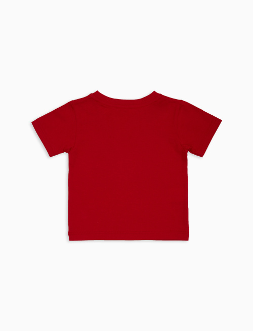 T-shirt bambino cotone tinta unita con taschino righe multicolor rosso - Abbigliamento | Gallo 1927 - Official Online Shop