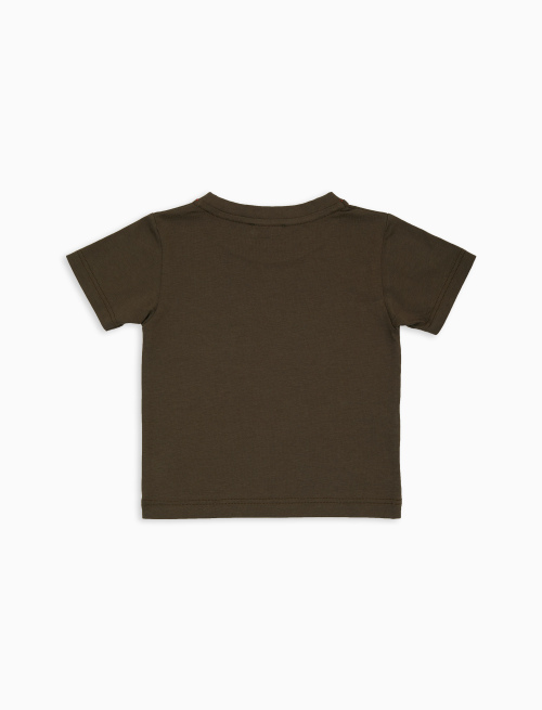 T-shirt bambino cotone tinta unita con taschino righe multicolor verde - Abbigliamento | Gallo 1927 - Official Online Shop