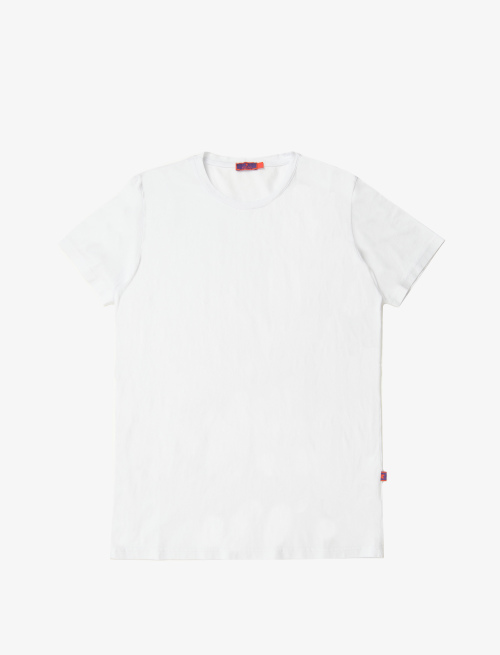 Unisex plain milk white cotton T-shirt with print on the back - Clothing | Gallo 1927 - Official Online Shop