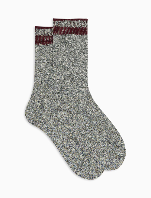 Unisex short plain grey cotton socks with diamond stitching - Socks | Gallo 1927 - Official Online Shop