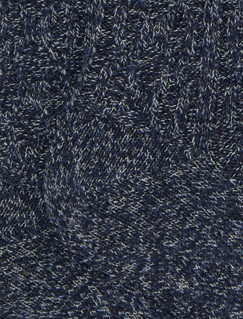 Unisex short plain blue cotton socks with diamond stitching - Socks | Gallo 1927 - Official Online Shop