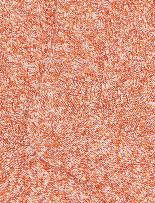 Unisex short plain orange cotton socks with diamond stitching - Socks | Gallo 1927 - Official Online Shop