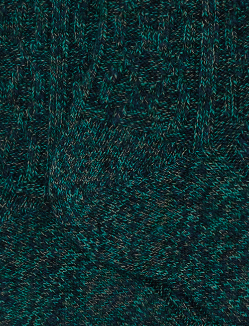 Unisex short plain green cotton socks with diamond detail - Green | Gallo 1927 - Official Online Shop