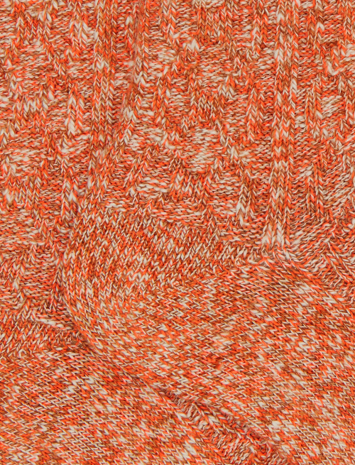 Unisex short plain orange cotton socks with diamond stitching - Socks | Gallo 1927 - Official Online Shop