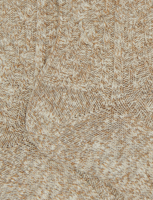 Calze corte unisex cotone lavorazione rombi su rovescio tinta unita beige - Green | Gallo 1927 - Official Online Shop
