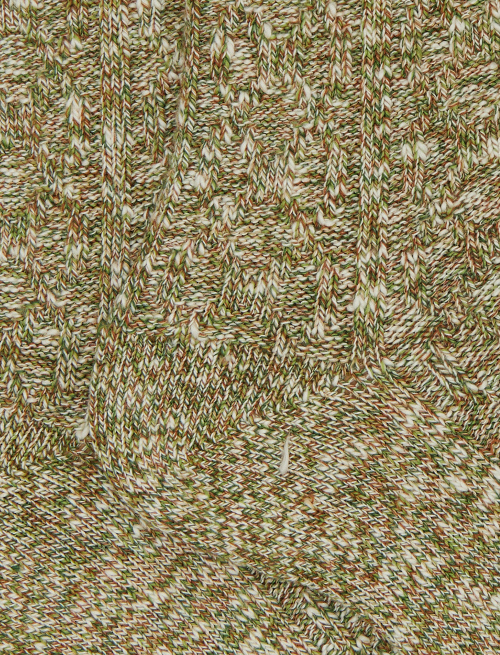 Unisex short plain green cotton socks with diamond stitching | Gallo 1927 - Official Online Shop