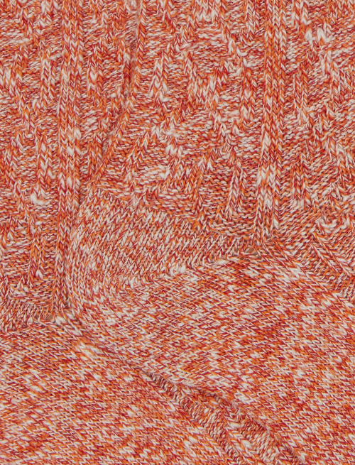 Calze corte unisex cotone lavorazione rombi su rovescio tinta unita arancio - Green | Gallo 1927 - Official Online Shop