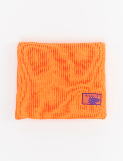 Unisex plain neon orange acrylic scarf - Scarves | Gallo 1927 - Official Online Shop