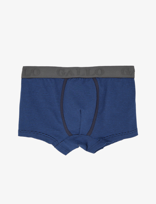 Men's royal blue cotton boxers with thin two-tone stripes - Accessories | Gallo 1927 - Official Online Shop