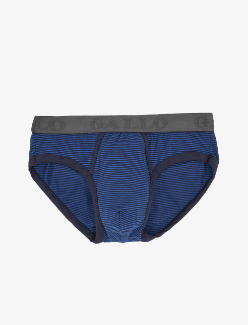 Men's royal blue cotton briefs with thin two-tone stripes - Accessories | Gallo 1927 - Official Online Shop