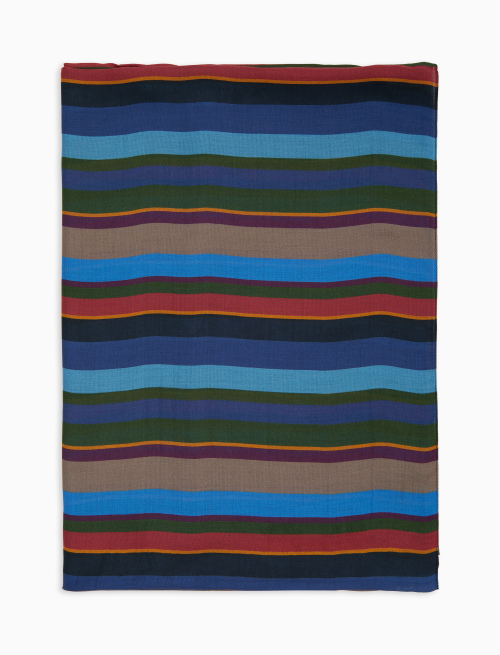 Sciarpa leggera unisex blu righe multicolor - Multicolor | Gallo 1927 - Official Online Shop