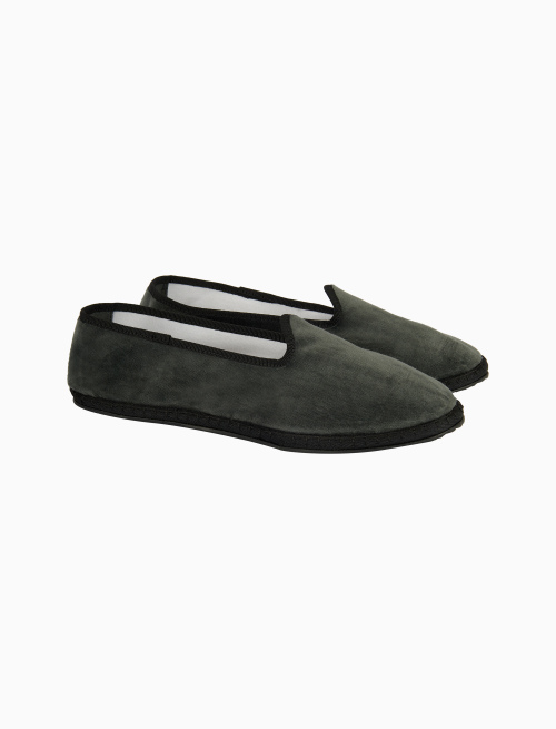 Scarpez unisex velluto grigio antracite tinta unita - Friulane | Gallo 1927 - Official Online Shop