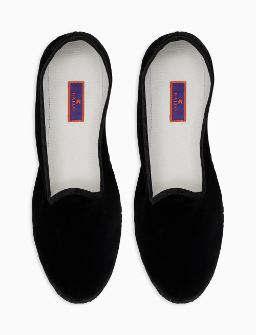 Unisex's plain black velvet shoes - Shoes | Gallo 1927 - Official Online Shop
