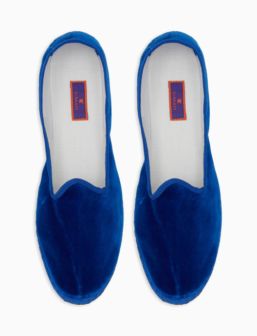 Unisex's plain dark blue velvet shoes - Cannes | Gallo 1927 - Official Online Shop