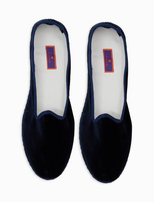 Unisex's plain blue velvet shoes - Cannes | Gallo 1927 - Official Online Shop