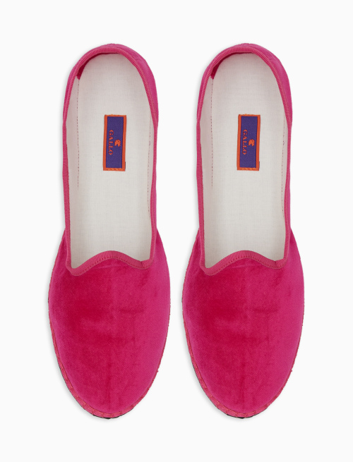 Unisex's plain fuchsia velvet shoes - Shoes | Gallo 1927 - Official Online Shop
