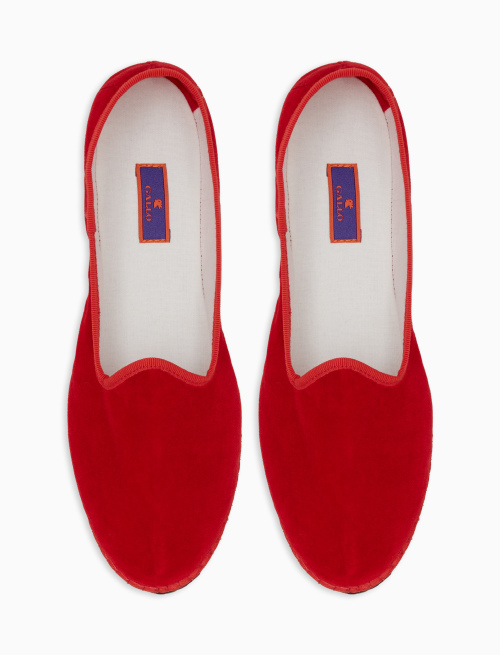 Unisex's plain red velvet shoes - Shoes | Gallo 1927 - Official Online Shop