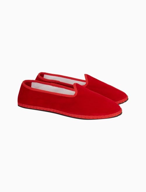 Scarpez unisex velluto rosso tinta unita - Friulane | Gallo 1927 - Official Online Shop