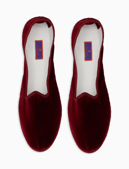 Unisex's plain burgundy velvet shoes - Cannes | Gallo 1927 - Official Online Shop