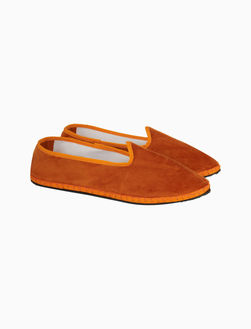 Scarpez unisex velluto arancio tinta unita - Friulane | Gallo 1927 - Official Online Shop