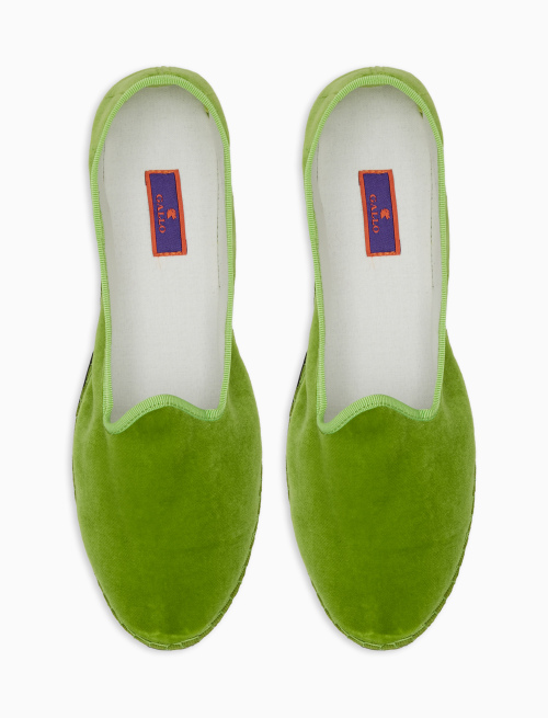 Unisex's plain green velvet shoes - Shoes | Gallo 1927 - Official Online Shop