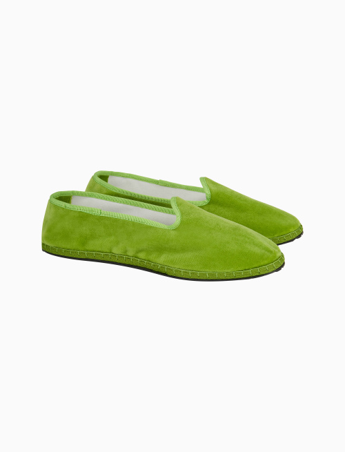 Unisex's plain green velvet shoes - Shoes | Gallo 1927 - Official Online Shop