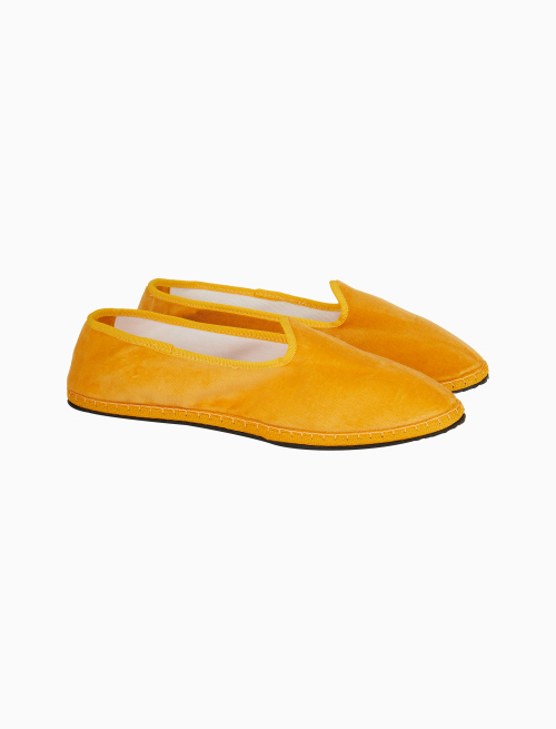 Unisex's plain yellow velvet shoes - Man | Gallo 1927 - Official Online Shop