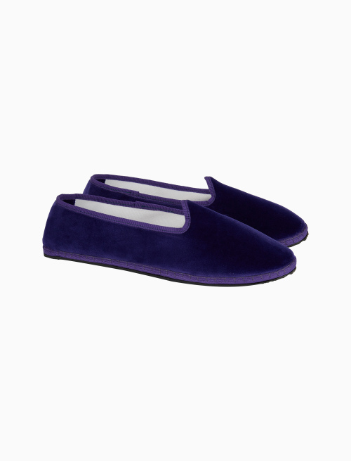 Scarpez unisex velluto viola tinta unita - Friulane | Gallo 1927 - Official Online Shop