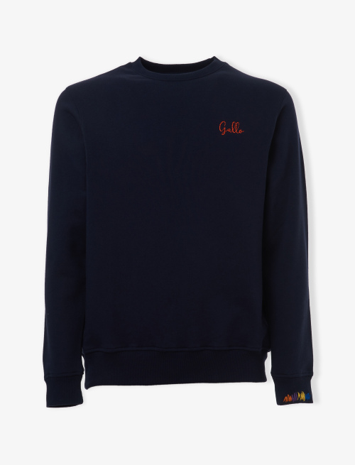 Unisex plain navy blue cotton sweatshirt - Lifestyle | Gallo 1927 - Official Online Shop