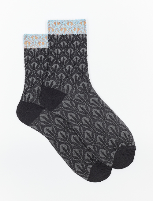 Women's short black viscose socks with tuft motif - The Black Week | Gallo 1927 - Official Online Shop